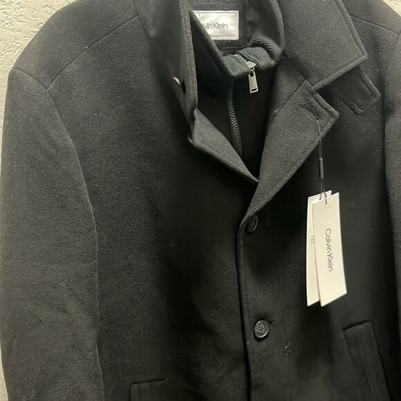 Calvin Klein Coleman Top Coat Black Size Men 42R - Picture 10 of 10